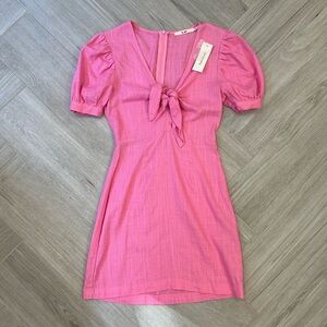 Mi Ami Pink Dress with Bow Detail Size XXS NEW